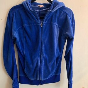 Juicy Couture Y2K Blue Velour Jacket Hoodie - Size S